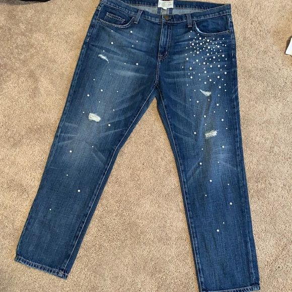 Current Elliot Denim & Pearl Boyfriend Jeans Womens Sz 32 - Picture 3 of 12